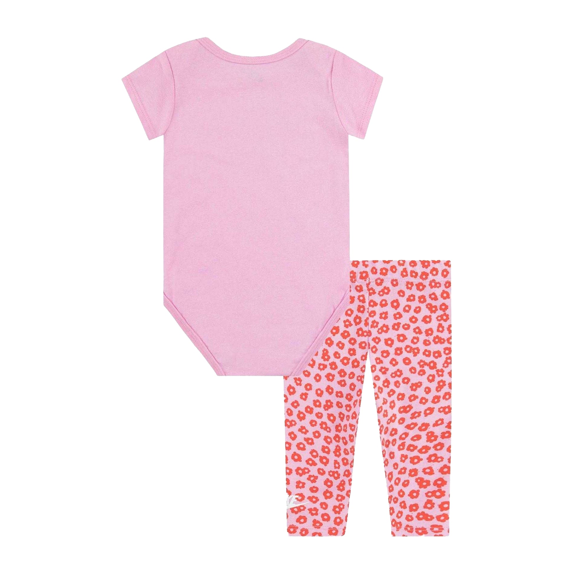 Pink Rise - Back - Nike Baby Girls Floral Bodysuit Set