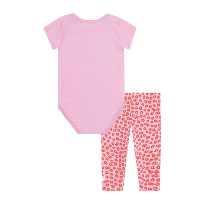 Pink Rise - Back - Nike Baby Girls Floral Bodysuit Set