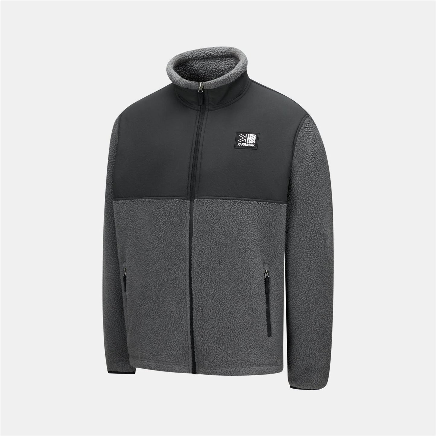 Grey-Black - Side - Karrimor Mens Base Camp Fleece Jacket