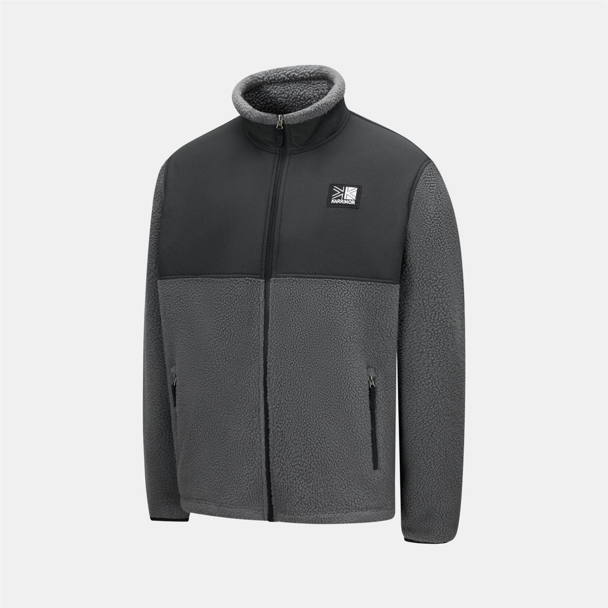 Grey-Black - Side - Karrimor Mens Base Camp Fleece Jacket