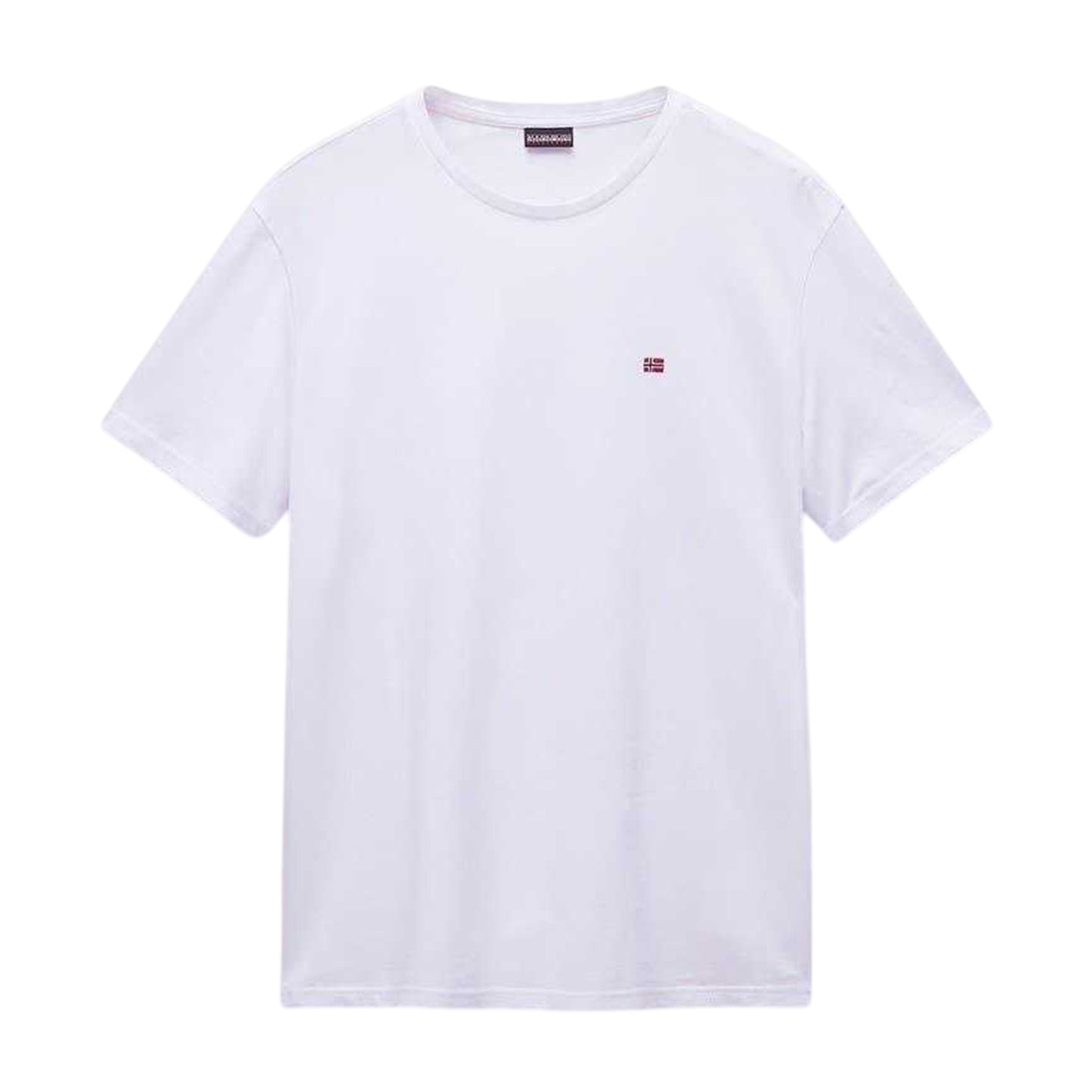 Bright White - Front - Napapijri Mens Salis Logo Short-Sleeved T-Shirt