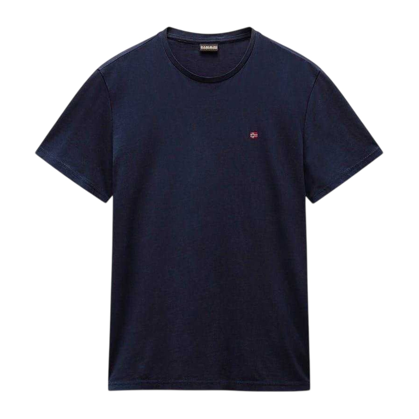 Marine Blue - Front - Napapijri Mens Salis Logo Short-Sleeved T-Shirt