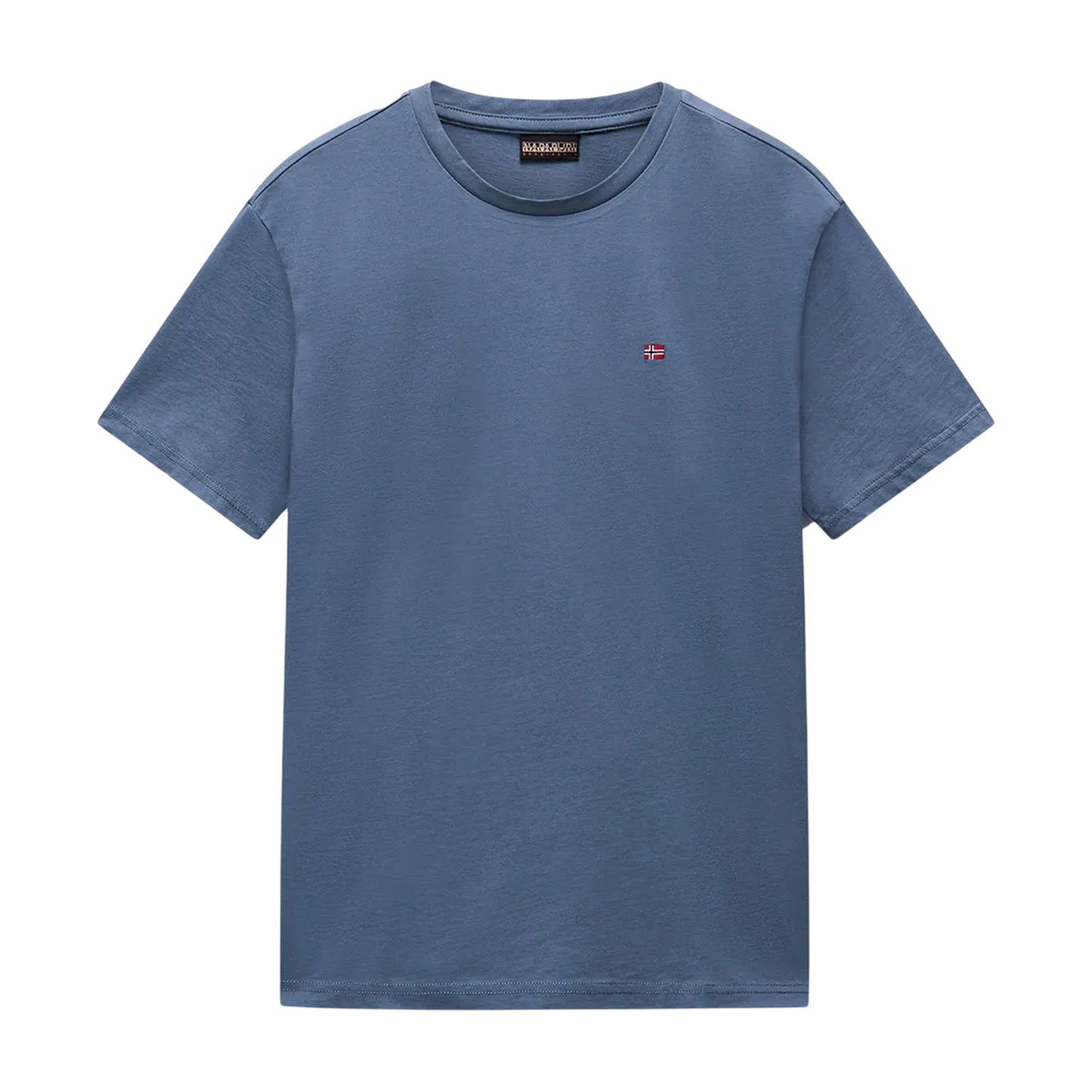 Stormy Weather - Front - Napapijri Mens Salis Logo Short-Sleeved T-Shirt