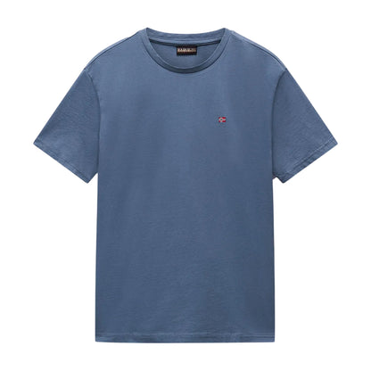Stormy Weather - Front - Napapijri Mens Salis Logo Short-Sleeved T-Shirt