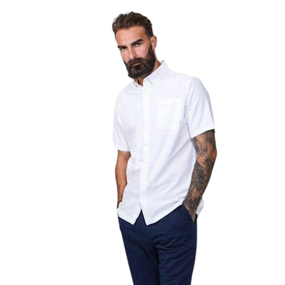 White - Front - Firetrap Mens Classic Oxford Shirt