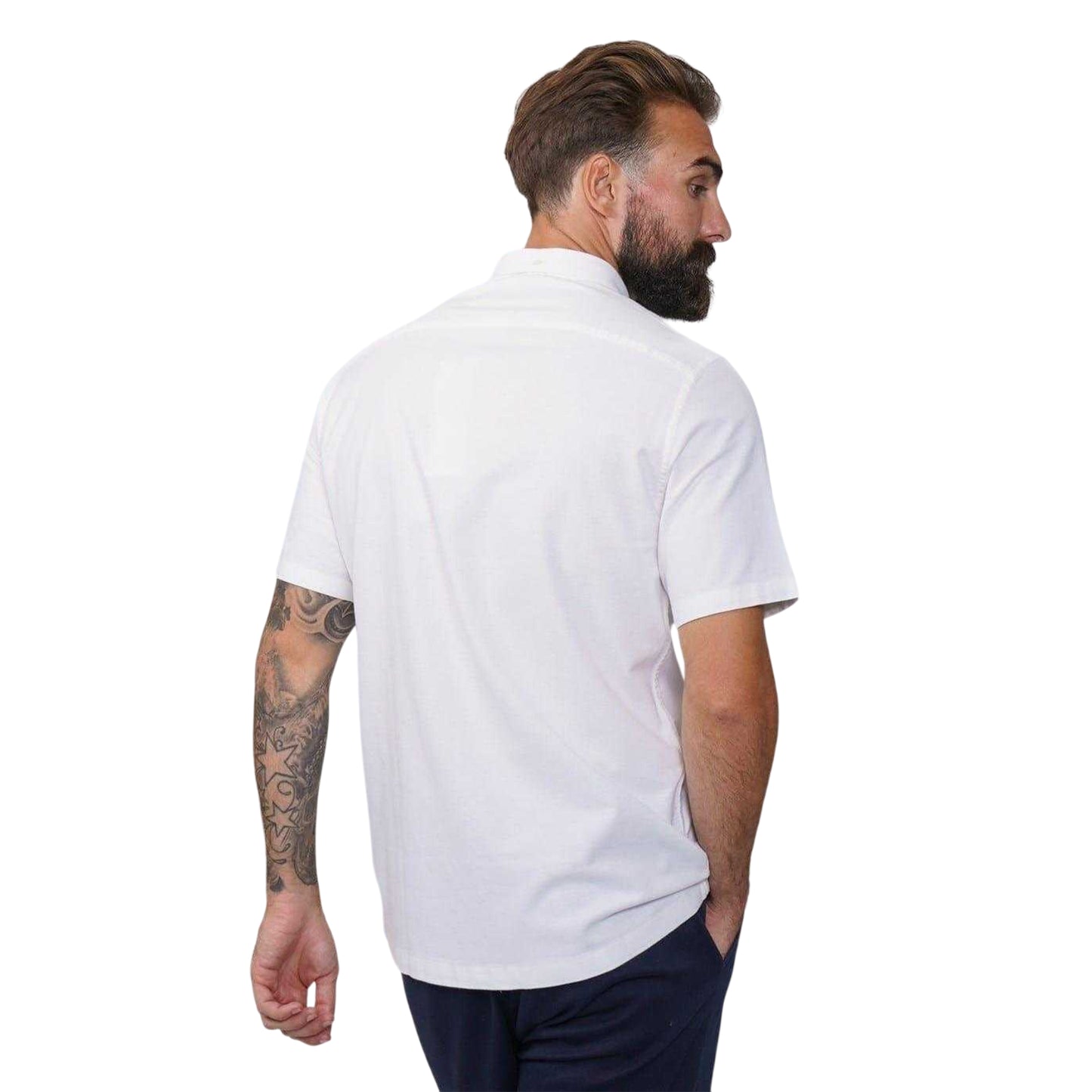 White - Back - Firetrap Mens Classic Oxford Shirt