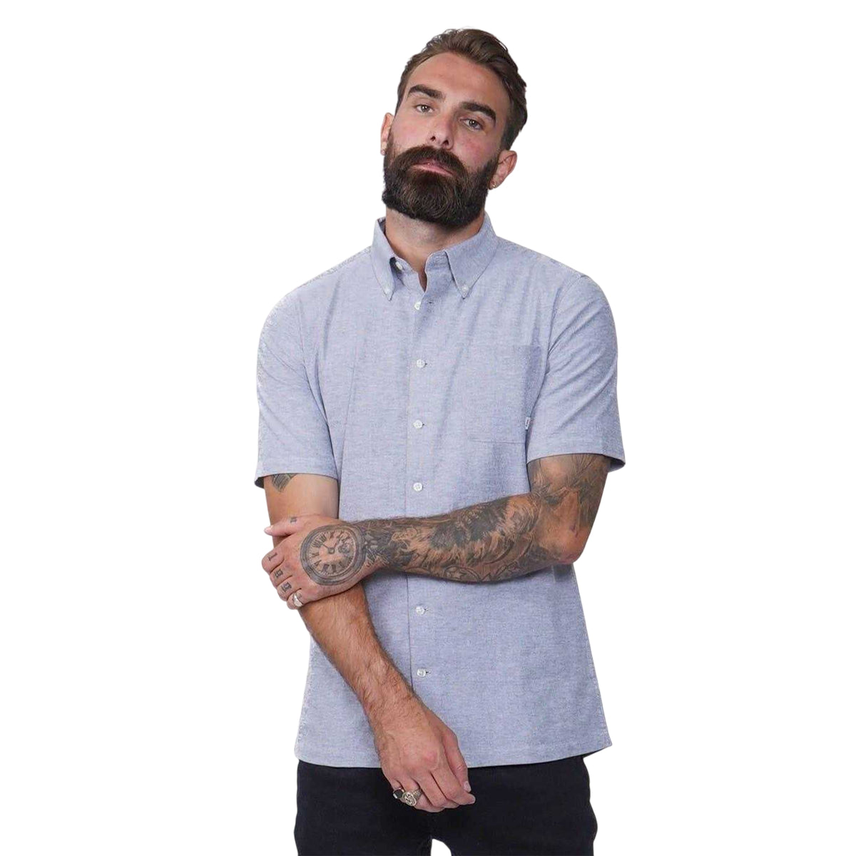 Blue - Front - Firetrap Mens Classic Oxford Shirt