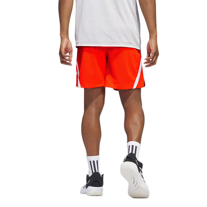 Solar Red - Back - Adidas Mens Polyester 3 Stripes Football Shorts