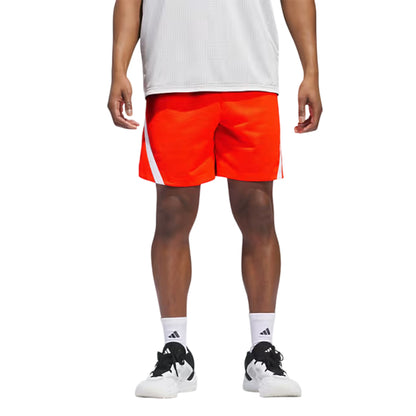 Solar Red - Side - Adidas Mens Polyester 3 Stripes Football Shorts