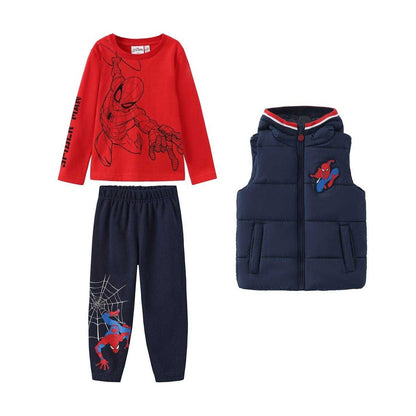 Blue-Red - Front - Spider-Man Childrens-Kids Tracksuit (Pack of 3)