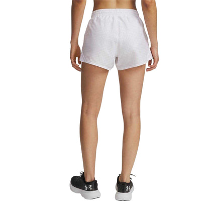 White - Back - Under Armour Womens-Ladies Fly By Lightweight Running Shorts