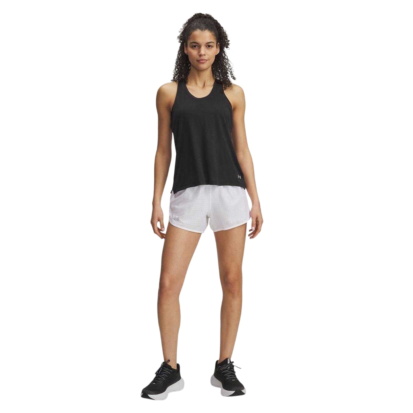 White - Side - Under Armour Womens-Ladies Fly By Lightweight Running Shorts