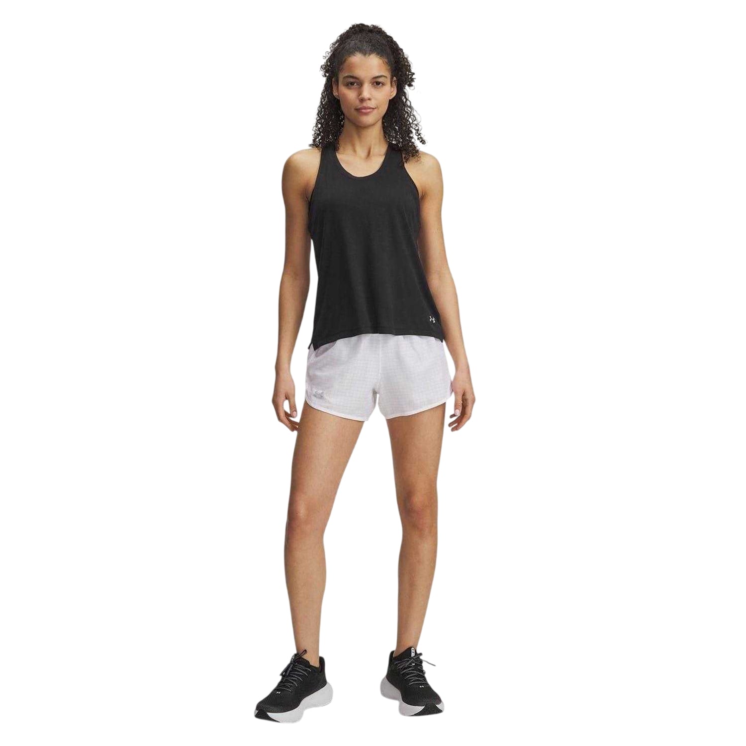 White - Side - Under Armour Womens-Ladies Fly By Lightweight Running Shorts
