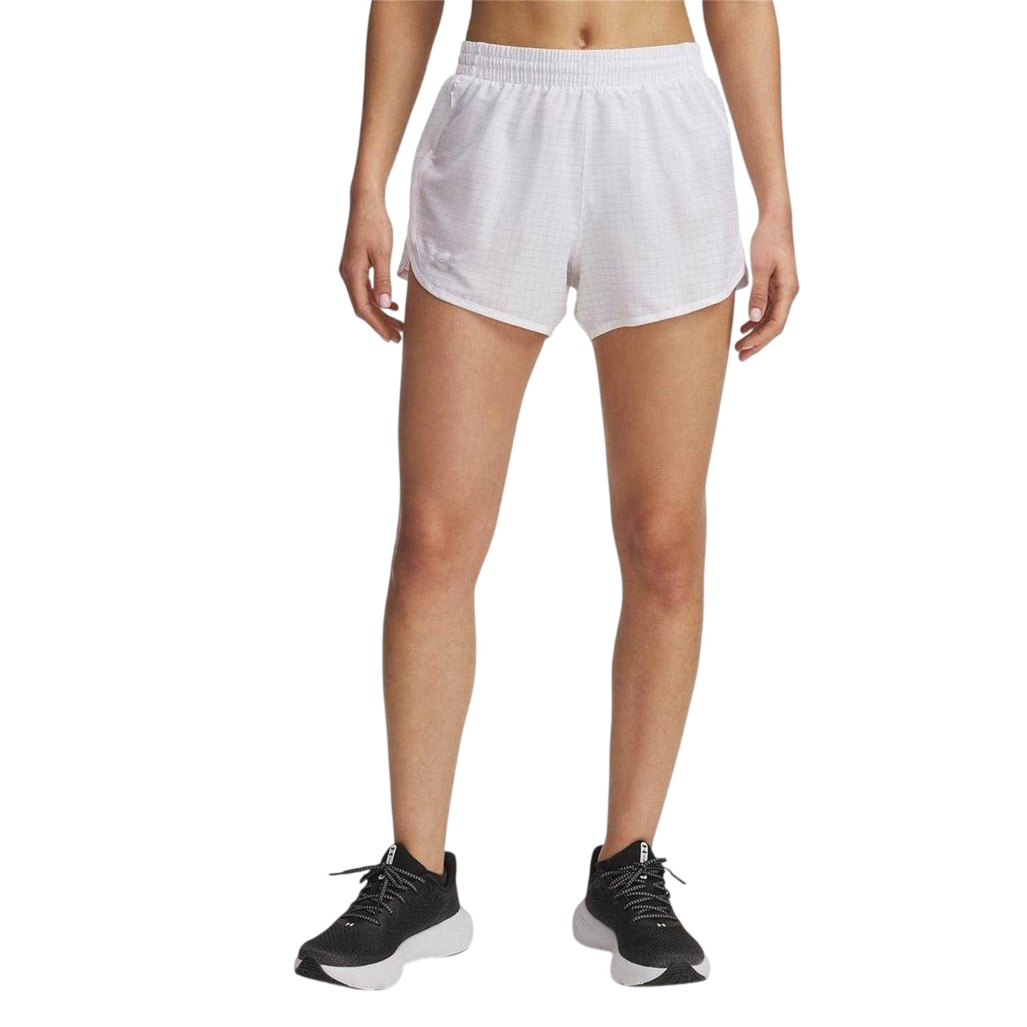 White - Front - Under Armour Womens-Ladies Fly By Lightweight Running Shorts