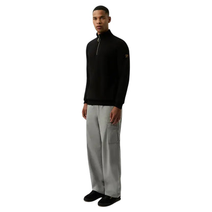 Black - Side - Patrick Mens Quarter Zip Regular Long-Sleeved Sweatshirt
