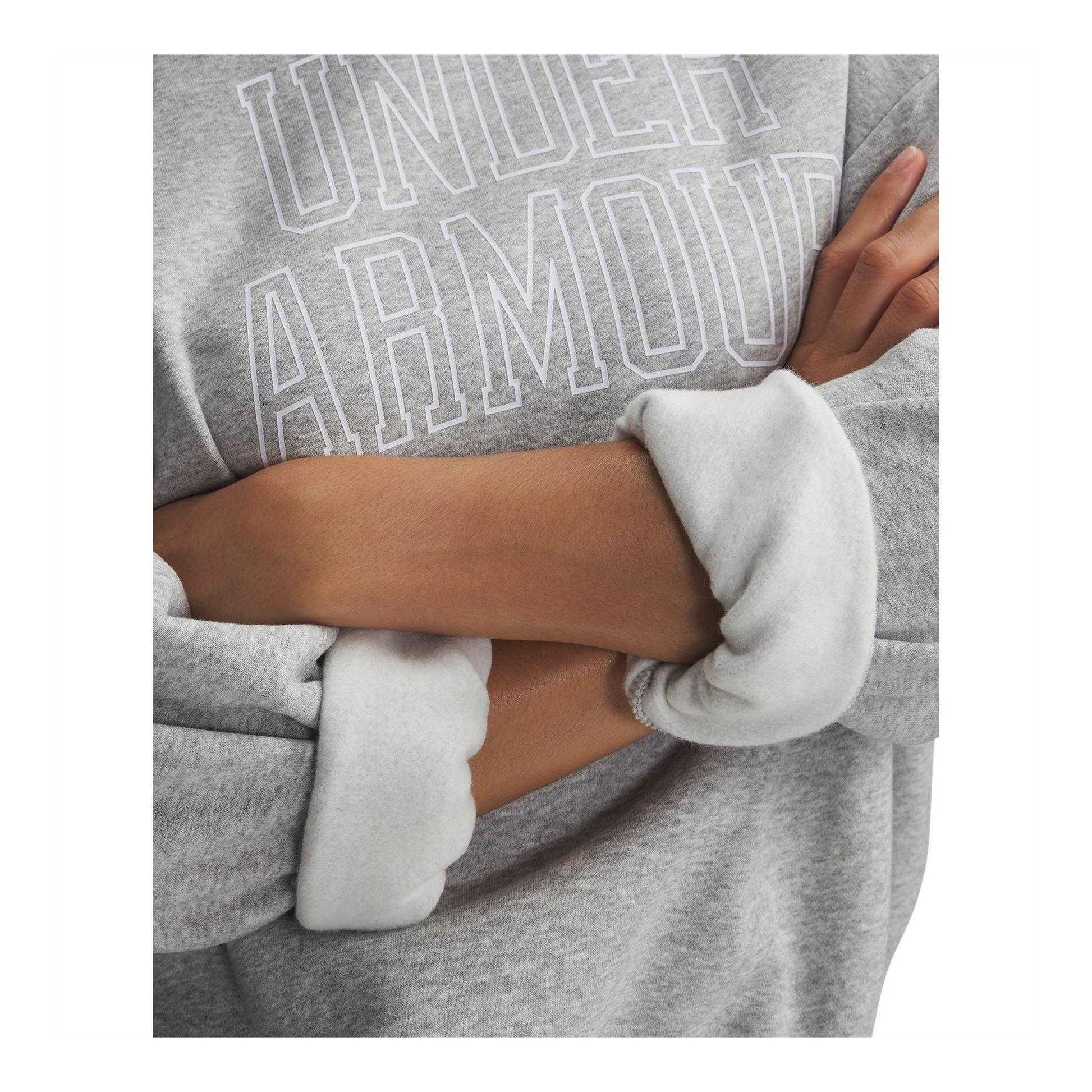 Frost Gray - Side - Under Armour Womens-Ladies Rival Fleece Relaxed Fit Sweatshirt