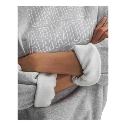Frost Gray - Side - Under Armour Womens-Ladies Rival Fleece Relaxed Fit Sweatshirt
