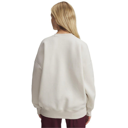 White - Pack Shot - Under Armour Womens-Ladies Rival Fleece Relaxed Fit Sweatshirt