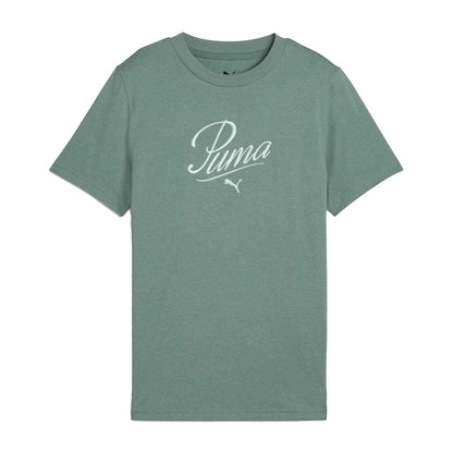 Green - Front - Puma Childrens-Kids Script T-Shirt