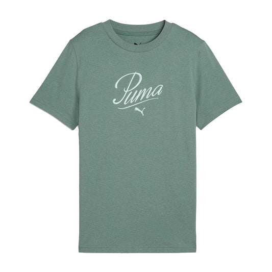 Green - Front - Puma Childrens-Kids Script T-Shirt