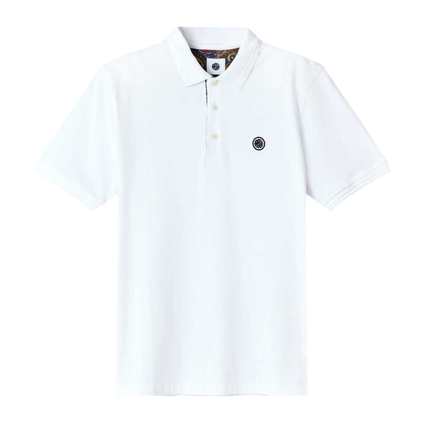 White - Front - Pretty Green Mens House Paisley Polo Shirt