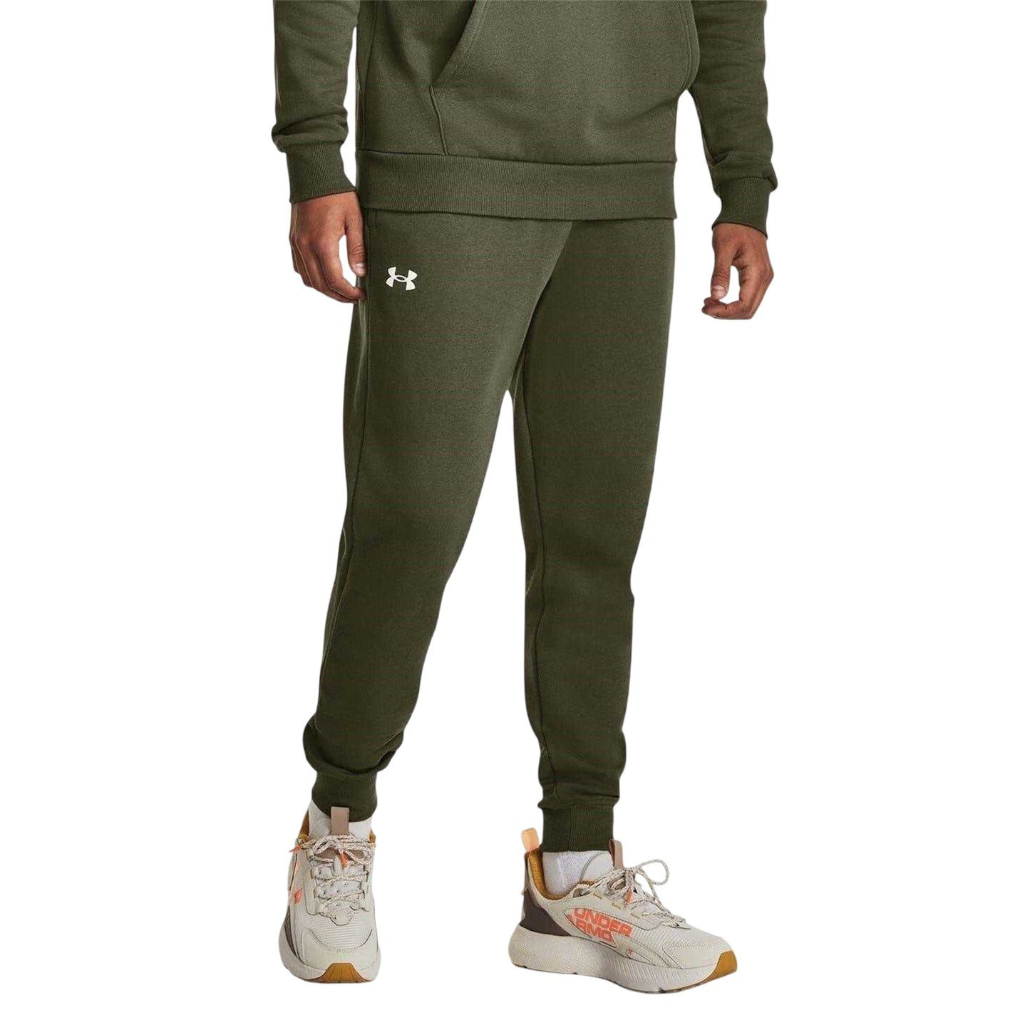 Marine OD Green - Side - Under Armour Mens Rival Fleece Joggers