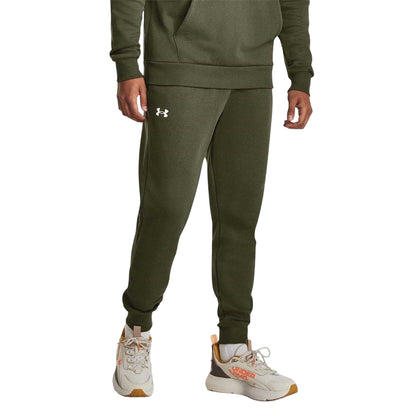 Marine OD Green - Side - Under Armour Mens Rival Fleece Joggers