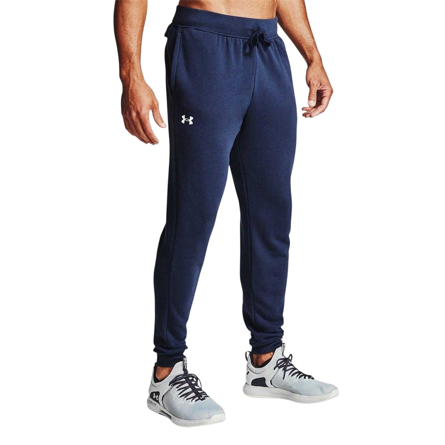 Midnight Navy - Side - Under Armour Mens Rival Fleece Joggers