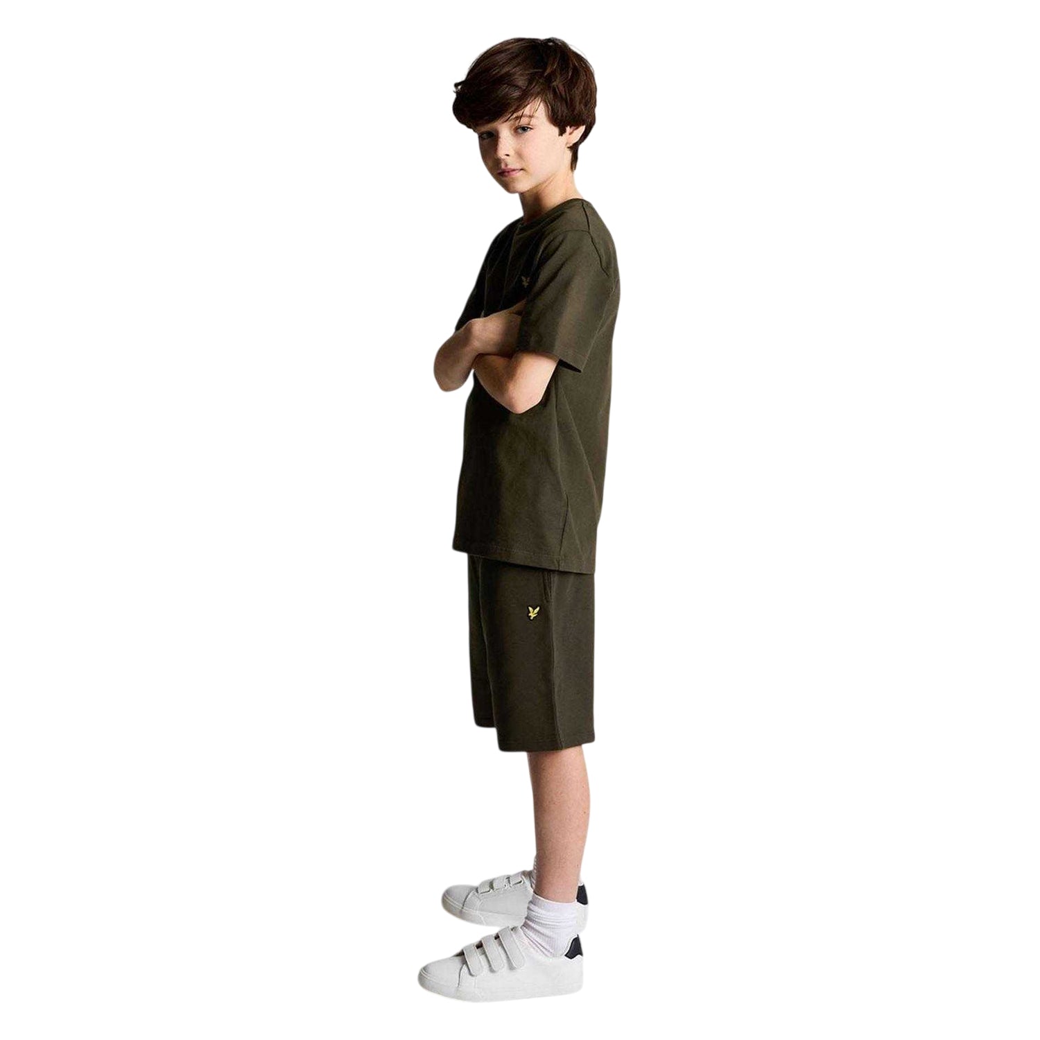 Olive - Side - Lyle & Scott Boys Embroidered Logo Shorts