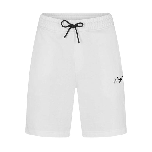 White - Front - Hugo Mens Embroidered Logo Relaxed Fit Shorts
