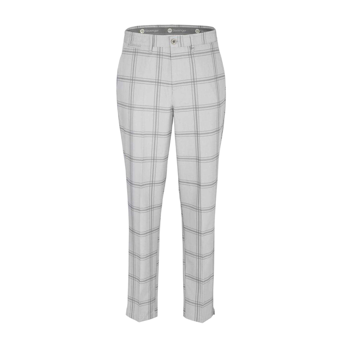 Grey - Front - Slazenger Mens Checked Golf Trousers