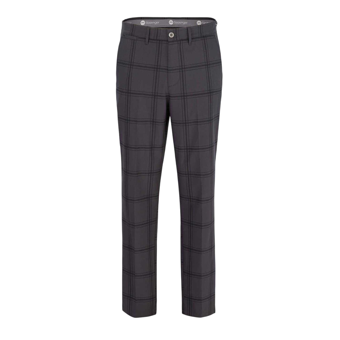 Charcoal - Front - Slazenger Mens Checked Golf Trousers