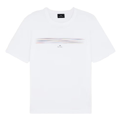 White - Front - Paul Smith Mens Pinstripe T-Shirt