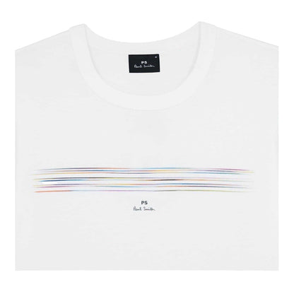 White - Back - Paul Smith Mens Pinstripe T-Shirt