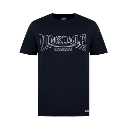 Black - Front - Lonsdale Mens Geometric Logo T-Shirt