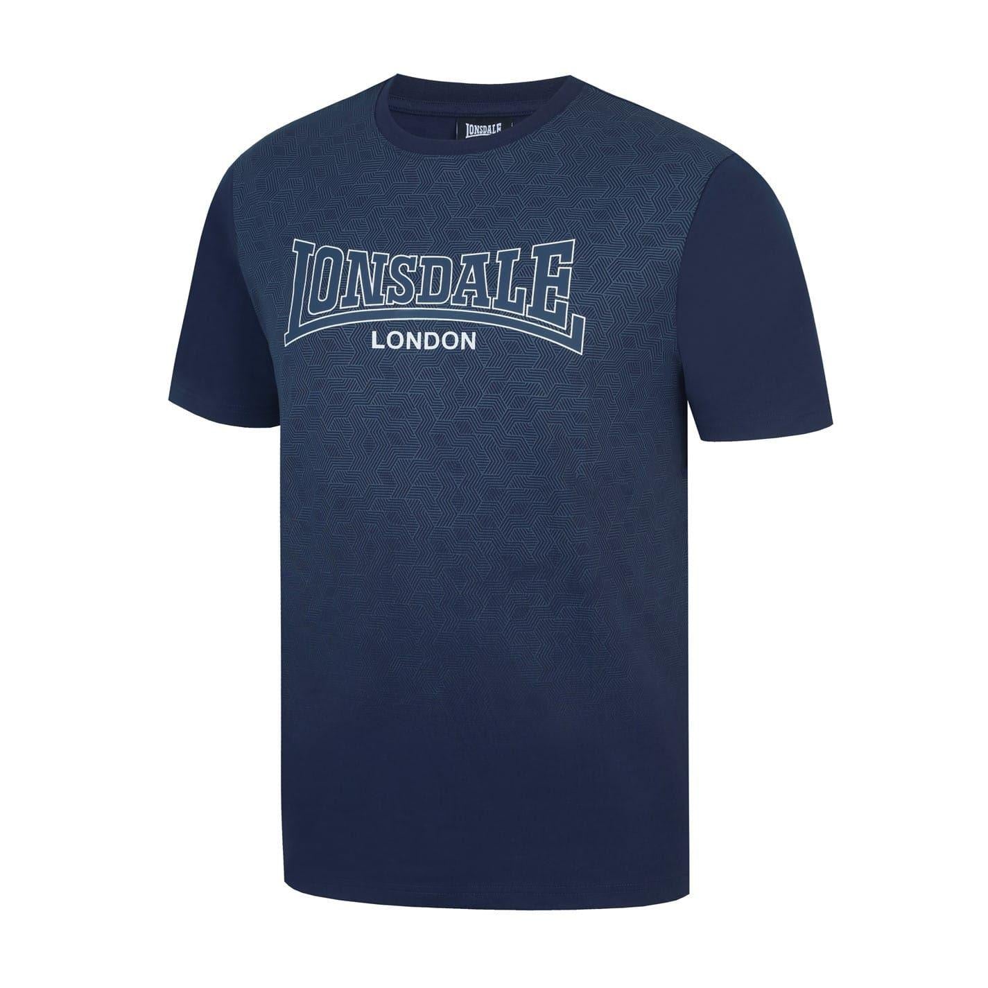 Blue - Lifestyle - Lonsdale Mens Geometric Logo T-Shirt