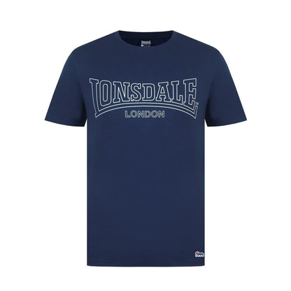 Navy - Front - Lonsdale Mens Geometric Logo T-Shirt