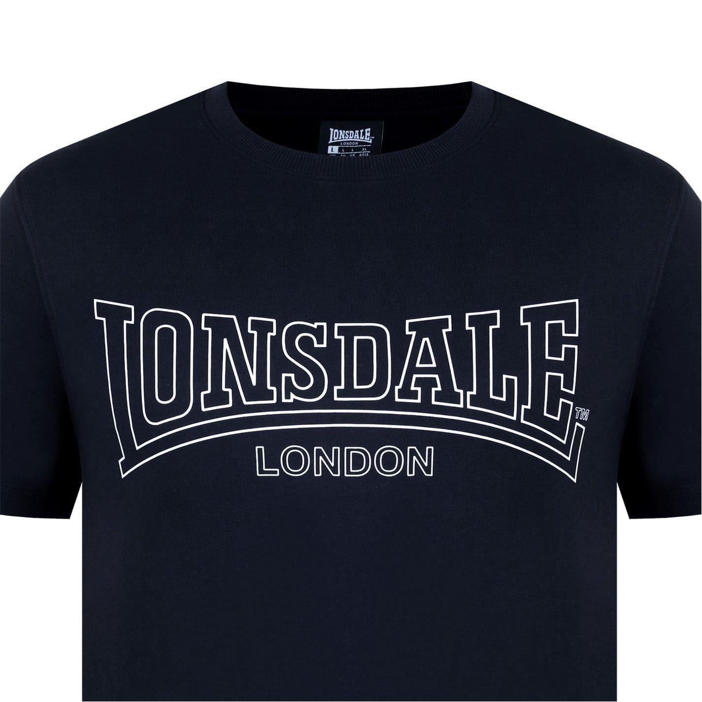 Black - Lifestyle - Lonsdale Mens Geometric Logo T-Shirt