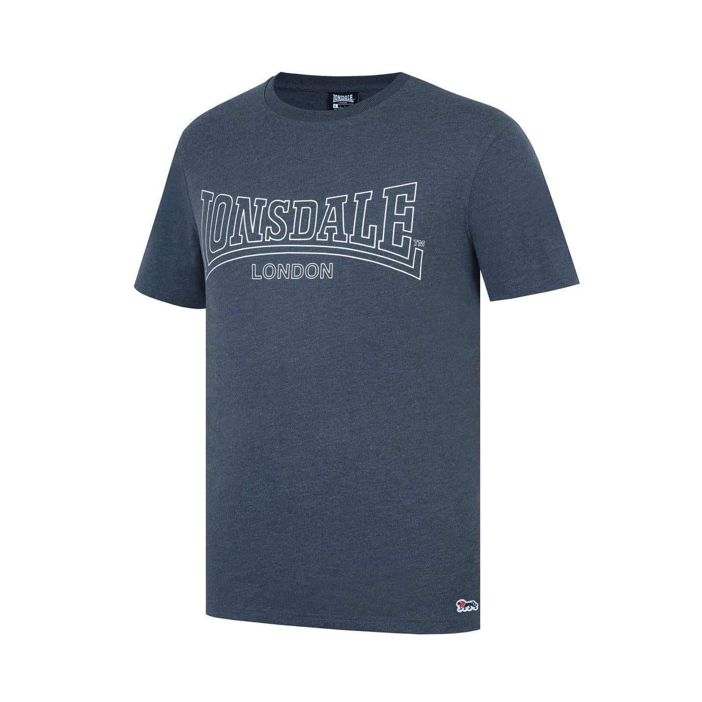 Charcoal - Side - Lonsdale Mens Geometric Logo T-Shirt