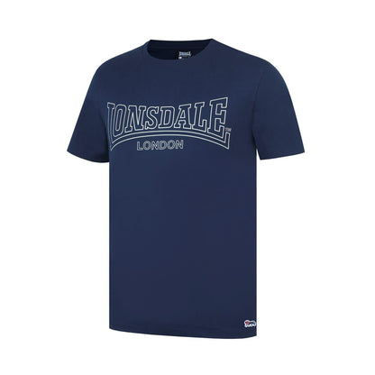 Navy - Side - Lonsdale Mens Geometric Logo T-Shirt