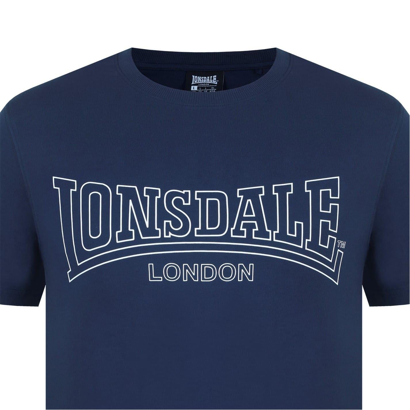 Navy - Lifestyle - Lonsdale Mens Geometric Logo T-Shirt