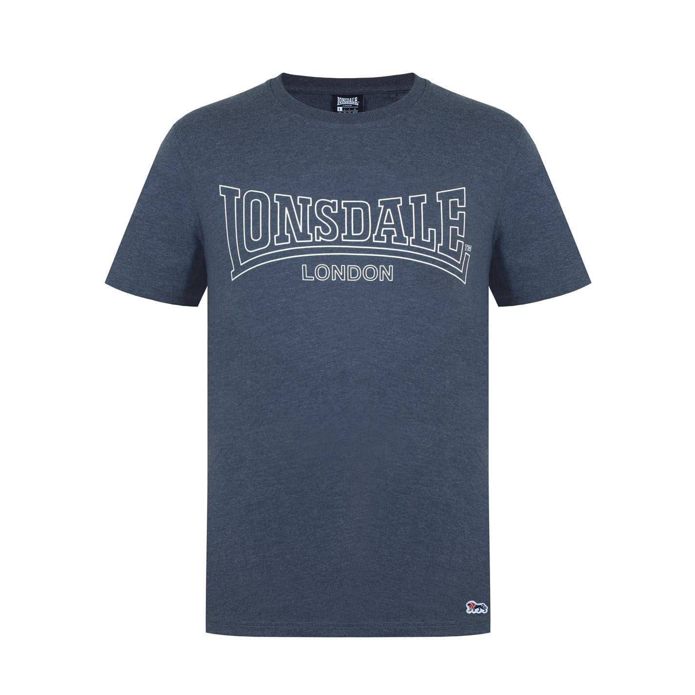 Charcoal - Front - Lonsdale Mens Geometric Logo T-Shirt