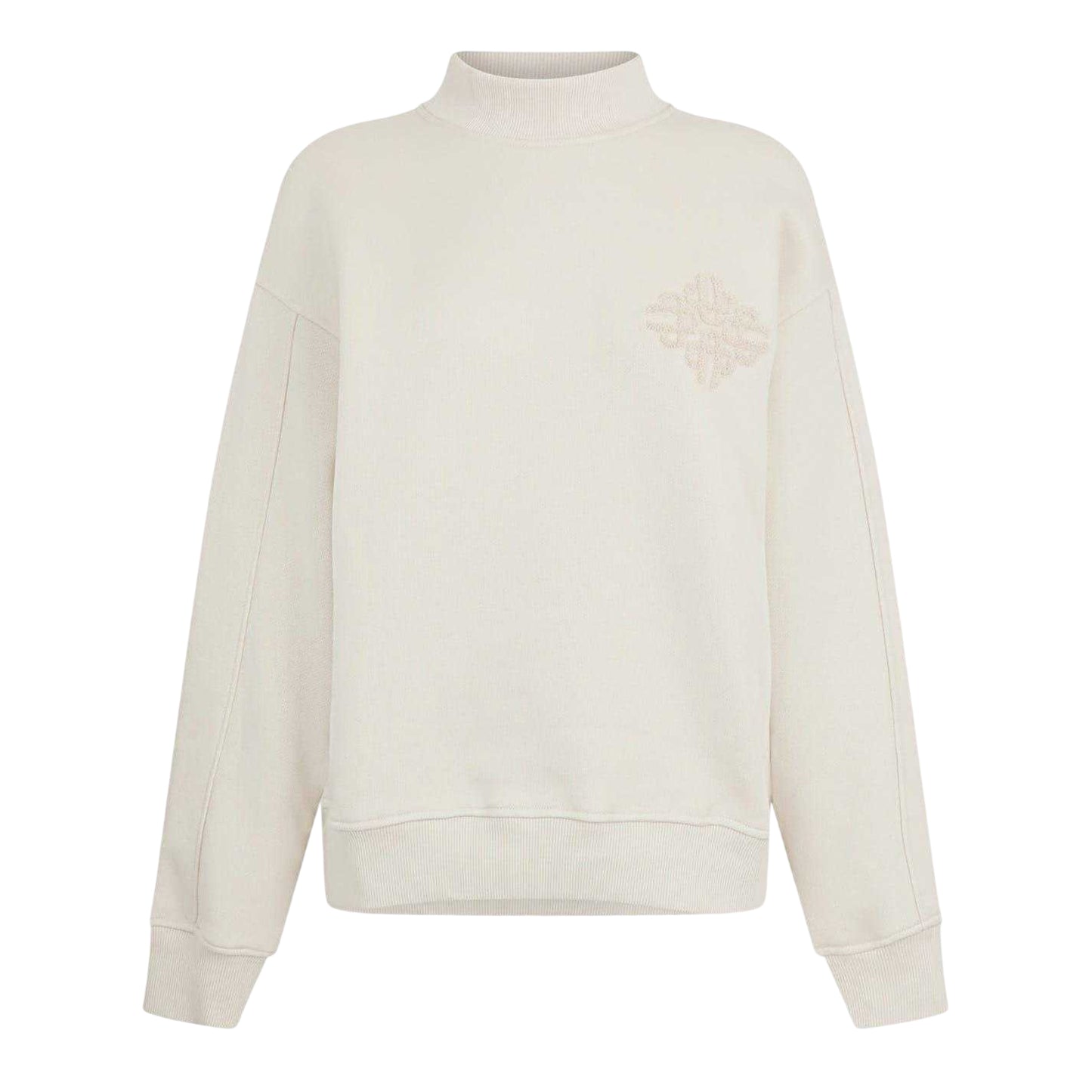 Grey - Front - Couture Womens-Ladies Embroidered Mock Neck Sweatshirt