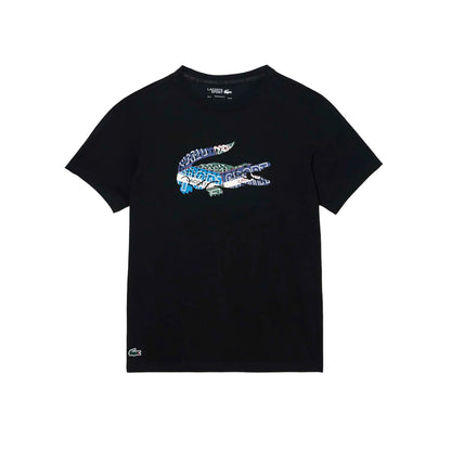 Black - Front - Lacoste Unisex Adult Cotton Jersey Sport T-Shirt