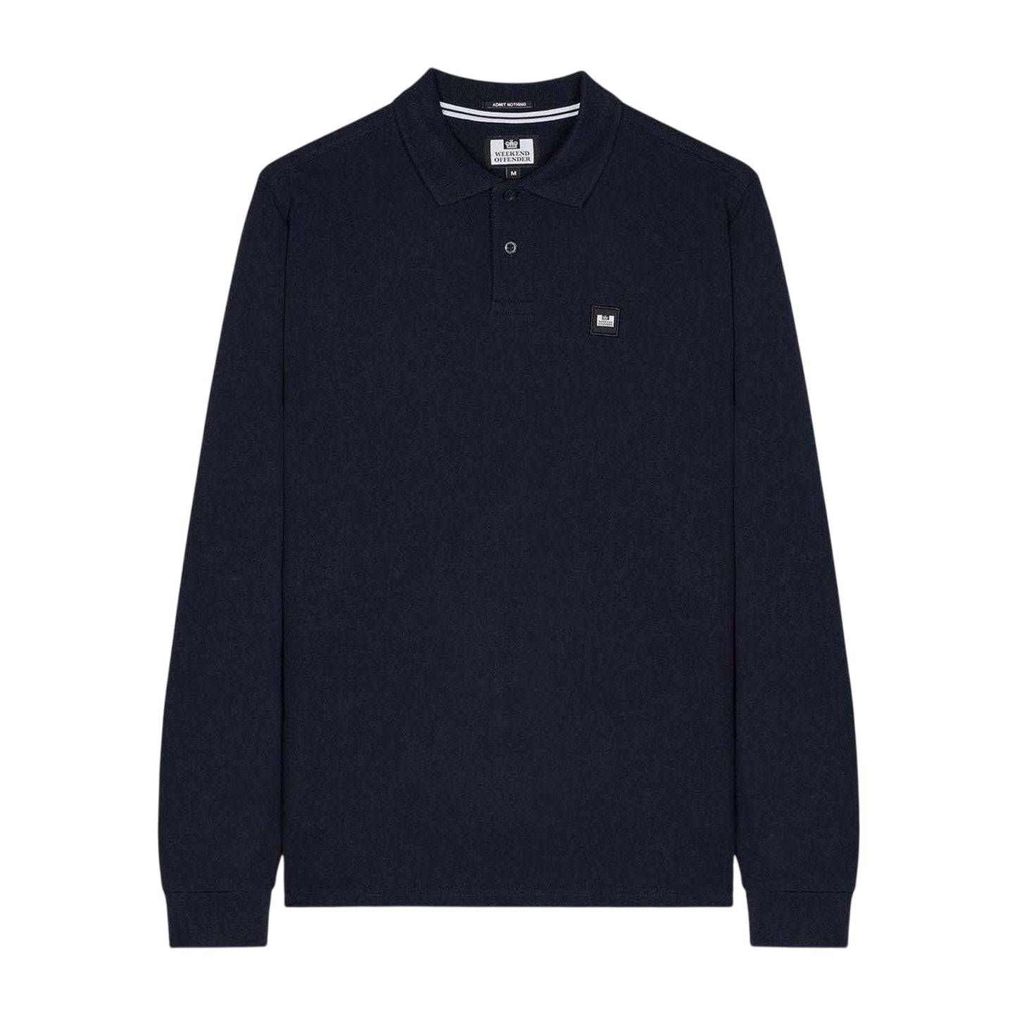 Navy - Front - Weekend Offender Mens Dice Long-Sleeved Polo Shirt