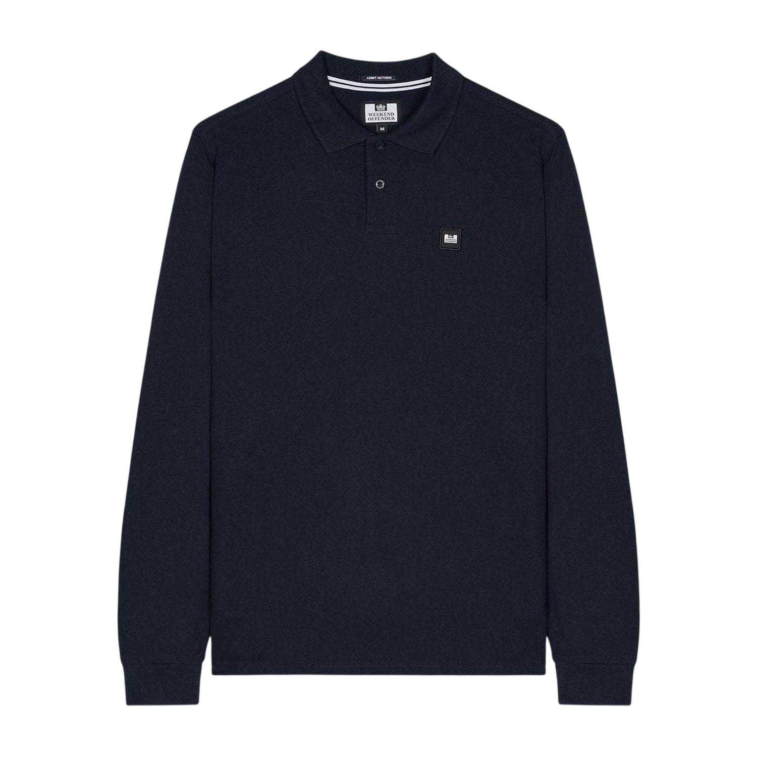 Navy - Front - Weekend Offender Mens Dice Long-Sleeved Polo Shirt