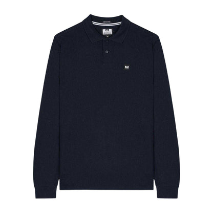 Navy - Front - Weekend Offender Mens Dice Long-Sleeved Polo Shirt