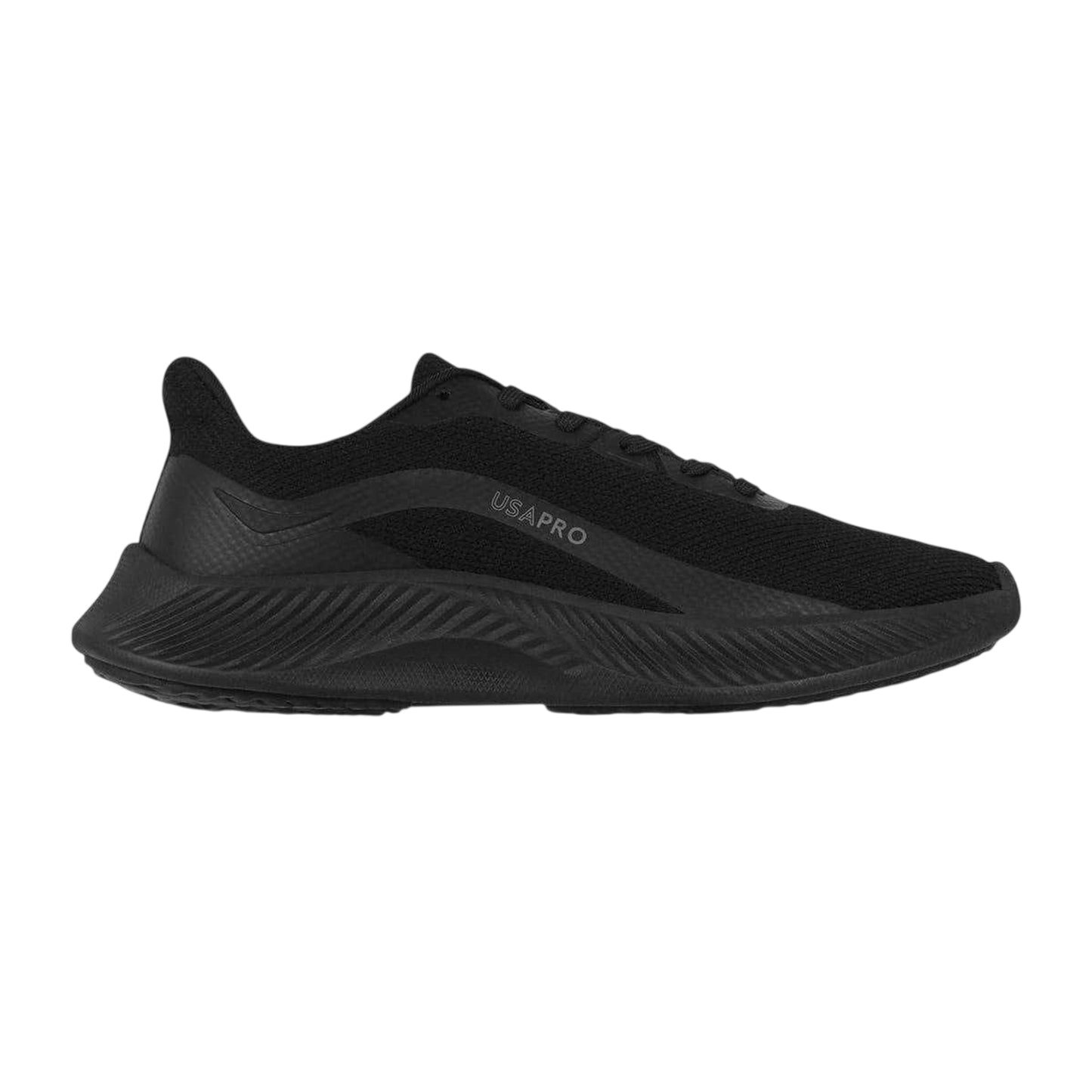 Black - Front - USA Pro Womens-Ladies Logo Low Cut Trainers