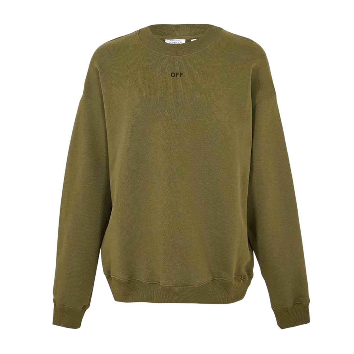 Moss-Black - Front - Off White Mens Crew Neck Long-Sleeved Sweatshirt