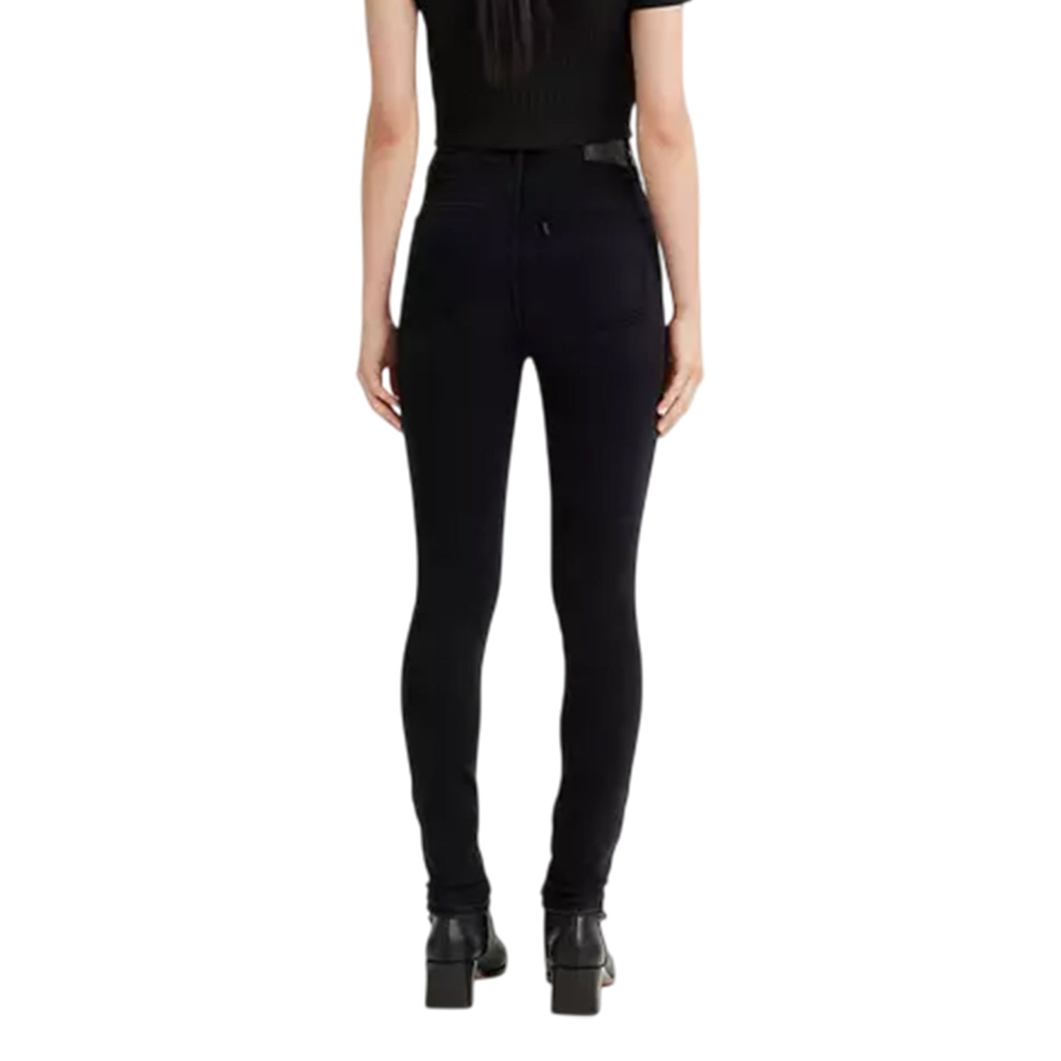 Black - Back - Levis Womens-Ladies Mile High Cotton Blend Super Skinny Jeans